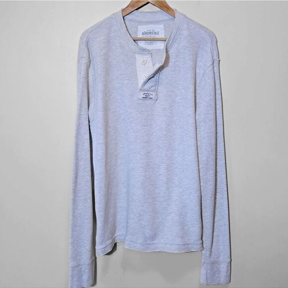 Aeropostale Other - Aeropostale‎ Men's Y2K Thermal Henley Shirt XL Waffle Knit Thick Muscle 2000's